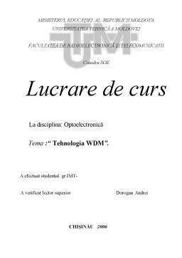 Proiect - Optoelectronică - tehnologia WDM