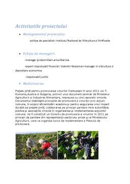 Proiect - Promovarea viticulturii durabile în regiunea de dezvoltare Sud Muntenia a României