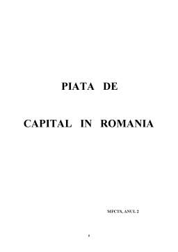 Proiect - Piața de capital în România