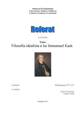 Referat - Filosofia idealistă a lui Immanuel Kant