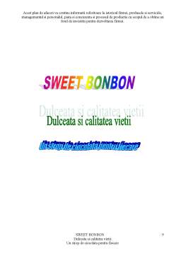 Referat - Plan de Afaceri - Sweet Bonbon SRL