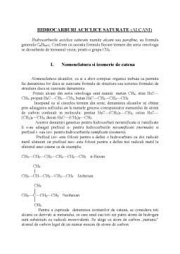 Referat - Hidrocarburi aciclice saturate (Alcani)