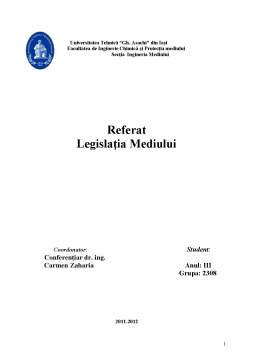 Referat - Legislația Mediului