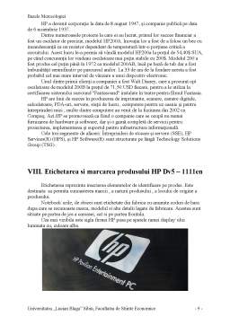 Referat - Analiza Merceologica a Produsului Notebook HP Pavilion DV5 1111en