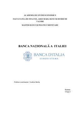 Proiect - Banca Centrală a Italiei