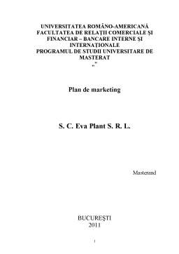 Disertație - Plan de Marketing SC Eva Plant SRL