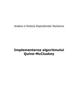 Proiect - Implementarea Algoritmului Quine - Mccluskey