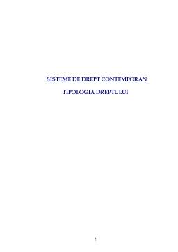 Proiect - Sisteme de Drept Contemporan - Tipologia Dreptului