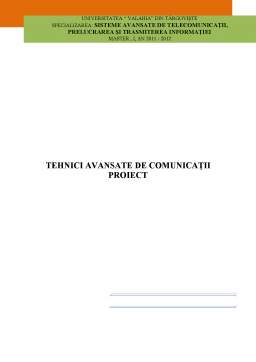 Proiect - Tehnici Avansate de Comunicații