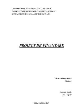Proiect - Proiect de Finanțare