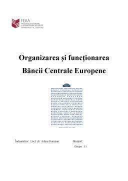 Proiect - Organizarea și Funcționarea Băncii Centrale Europene