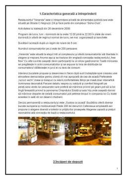 Proiect - Raport de evaluare a activității practicii tehnologice la restaurantul Veranda
