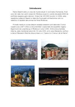 Proiect - Prezentarea destinației turistice Piatra Neamț