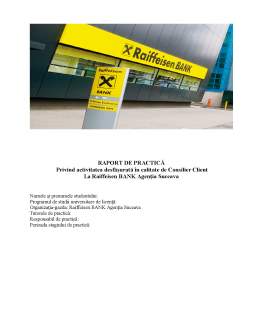Proiect - Raport de practică Raiffeisen Suceava 2011