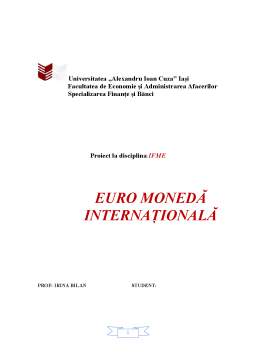 Referat - Euro - monedă internațională