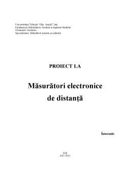 Proiect - Măsurători Electronice de Distanță