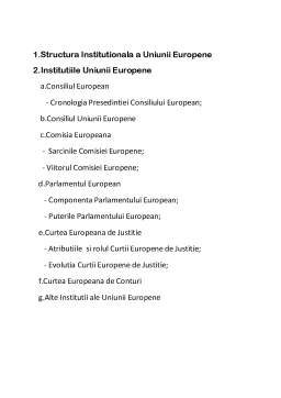 Proiect - Economie europeană - instituțiile Uniunii Europene