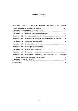 Referat - Specii ale Contractului de Cesiune - Contractul de Editare