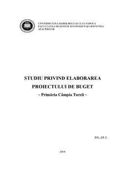 Proiect - Studiu privind Elaborarea Proiectului de Buget