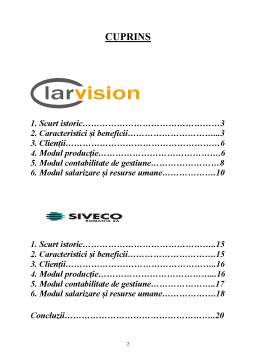 Proiect - Analiza comparativă a sistemelor ERP Clarvision & Siveco