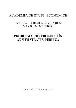 Proiect - Problema Controlului în Administrația Publică