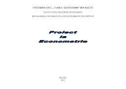 Referat - Proiect Econometrie