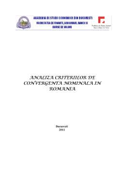 Proiect - Analiza criteriilor de convergență nominală în România