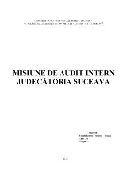 Proiect - Misiune de audit intern - Judecătoria Suceava