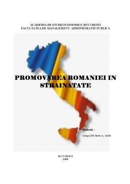 Proiect - Promovarea României în străinătate