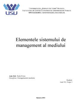 Proiect - Elementele Sistemului de Management al Mediului