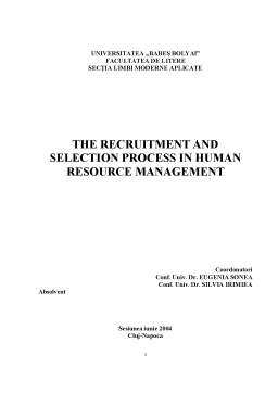Licență - The Recruitment and Selection Process în Human Resource Management
