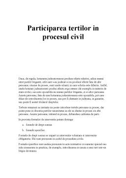 Referat - Participarea Tertilor in Procesul Civil