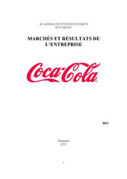 Proiect - Marches et Resultats de L’entreprise Coca-Cola