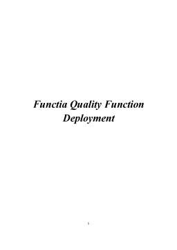 Referat - Funcția quality function deployment