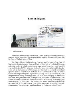 Referat - Banca Angliei - Bank of England