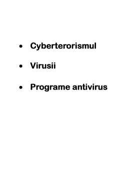 Referat - Cyber-Terorismul