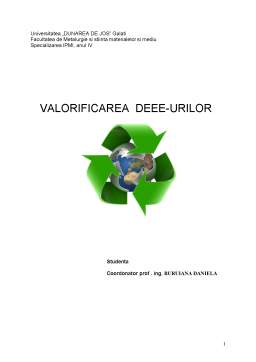 Proiect - Valorificarea deșeurilor electrice și electronice