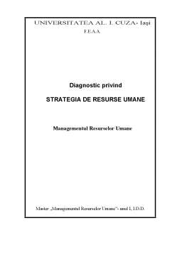 Referat - Diagnostic privind Strategia de Resurse Umane
