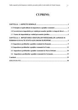 Proiect - Studiu Comparativ privind Impunerea Veniturilor Persoanelor Juridice în State Membre ale Uniunii Europene