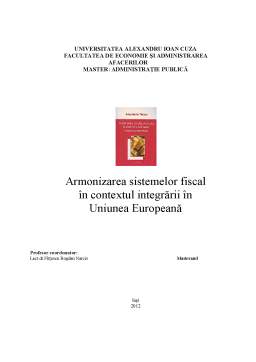 Referat - Recenzie Armonizarea Sistemelor Fiscale