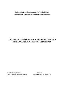 Referat - Analiza comparativă a produselor ERP Siveco Applications și Charisma