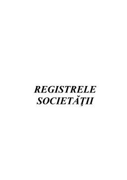 Proiect - Registrele Societății