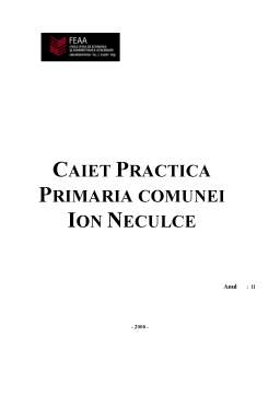 Proiect - Caiet Practica - Primaria Comunei Ion Neculce