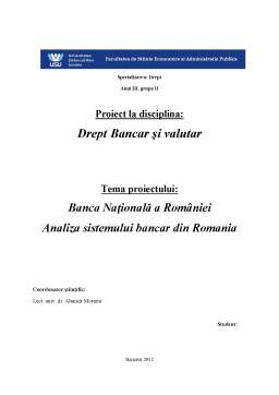 Proiect - Banca Națională a României - analiza sistemului bancar din România