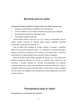 Proiect - Piața de capital - componentă a pieței financiare