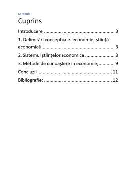 Referat - Economia și Știința Economică