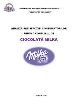 Proiect - Analiza Satisfacției Consumatorilor privind Consumul de Ciocolată Milka