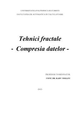 Referat - Tehnici Fractale - Compresia Datelor