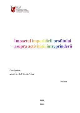 Proiect - Impactul Impozitării Profitului
