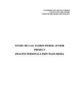 Proiect - Studiu de caz Florin Piersic Junior - imagine personală prin mass-media